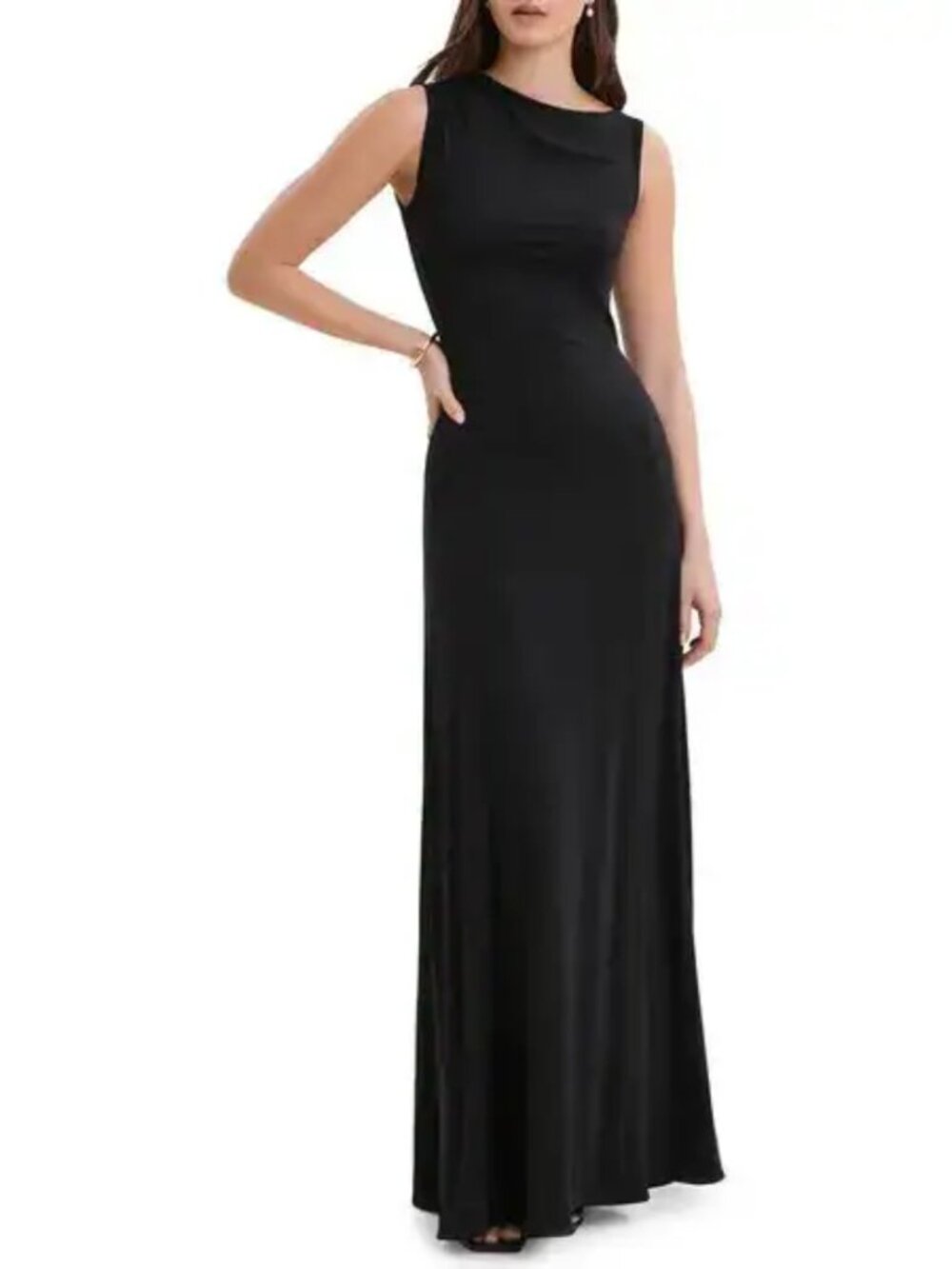 MARCELLA Laurel Sleeveless Stretch Jersey Gown Black Evening Size S NWOT